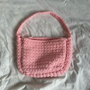 Handmade Crochet Pink Shoulder Bag